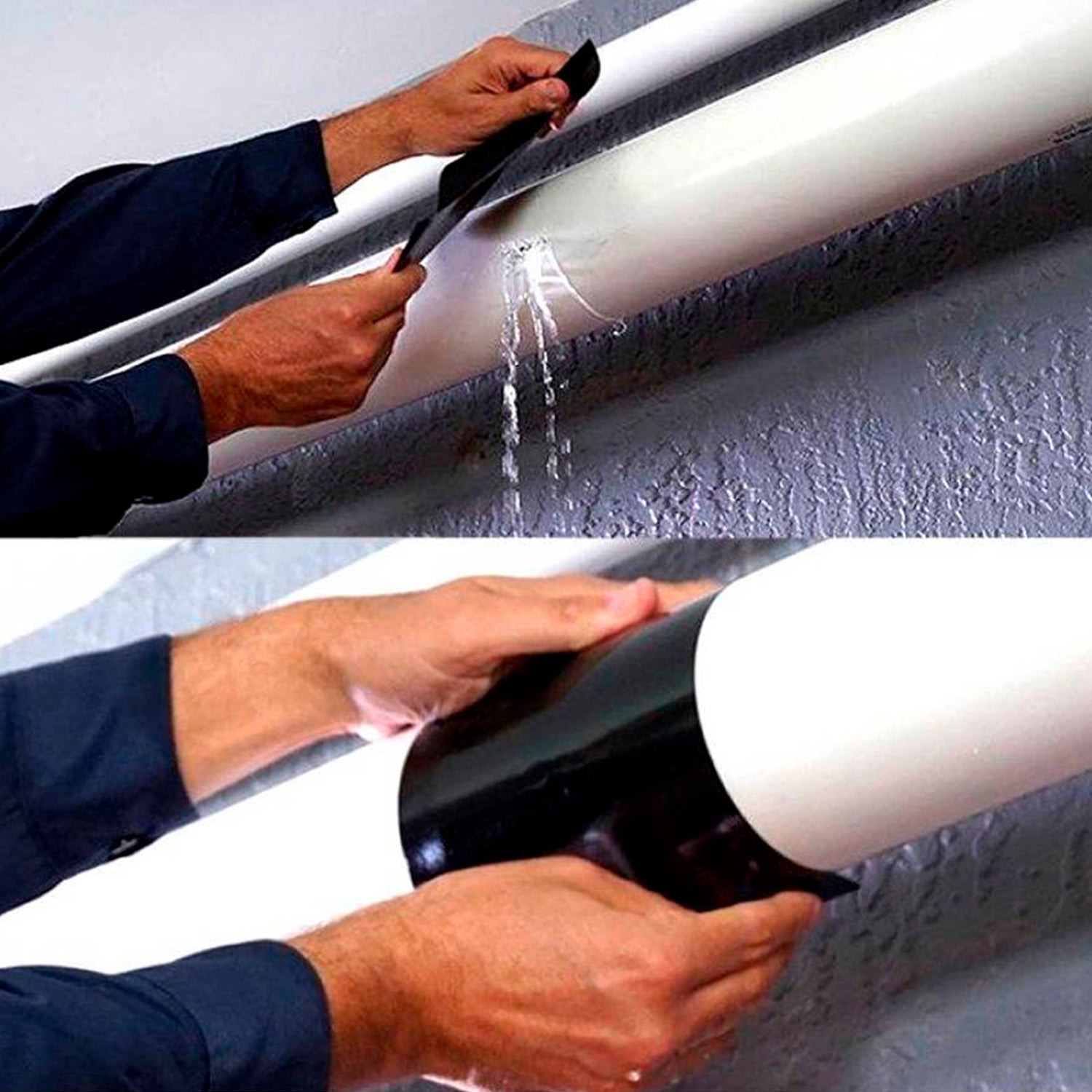 Strong adhesive tape for leak prevention and repair tasks. Strong adhesive tape for leak prevention and repair tasks.